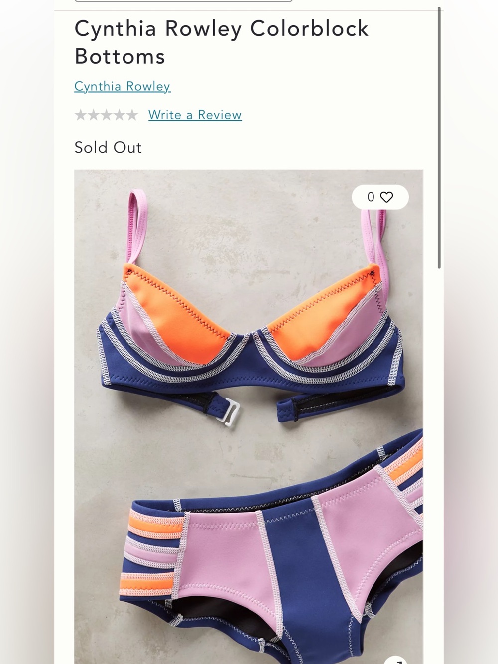 Cynthia Rowley Colorblock Bikini Set in Orange, Pink & Navy
